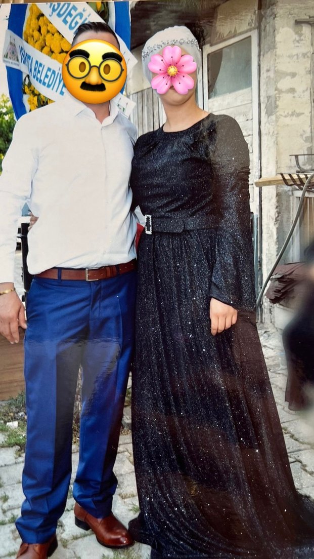 Uzun Kollu siyah gri simli abiye elbise - Görsel 4