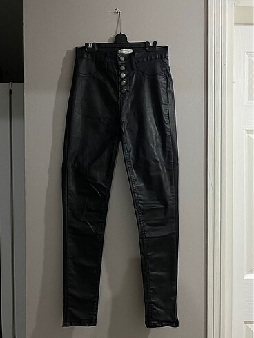 Mumlu deri pantalon