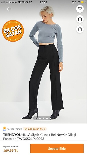 Trendyol siyah pantalon