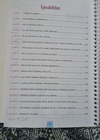 TYT-AYT Tarih Destek Defterim- ens yayınları - Görsel 3