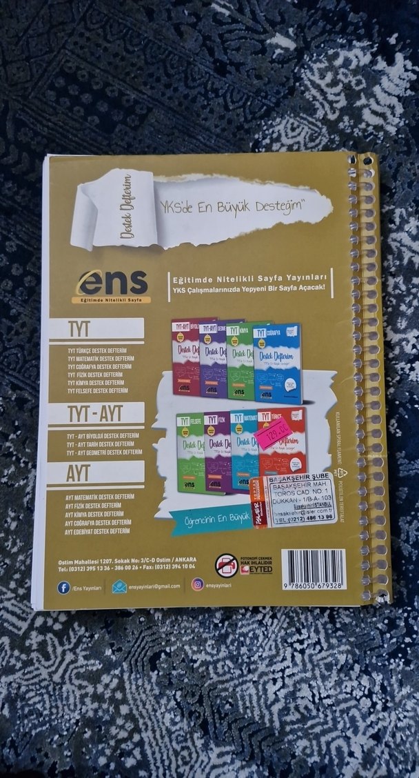 TYT-AYT Tarih Destek Defterim- ens yayınları - Görsel 2