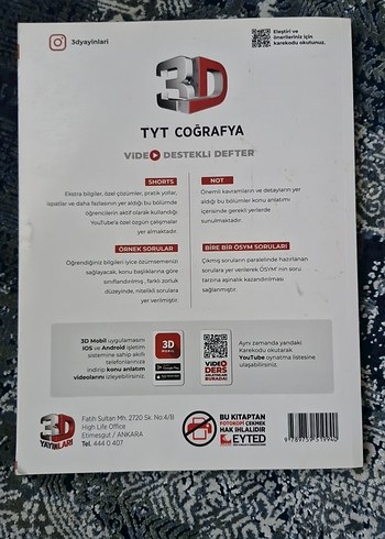 TYT Coğrafya 3D Yayınları Video Destekli Defter - Görsel 2