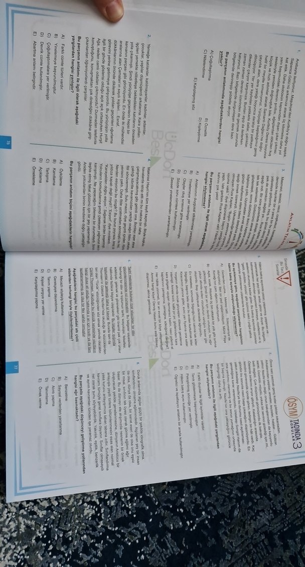 ÜçDörtBeş YAYINLARI- TYT Türkçe Soru Bankası - Müslüm Kaplan - Görsel 5