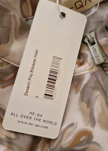 HE-QA Marka Bol Kesim Uzun Haki PLAJ Elbisesi - Görsel 7