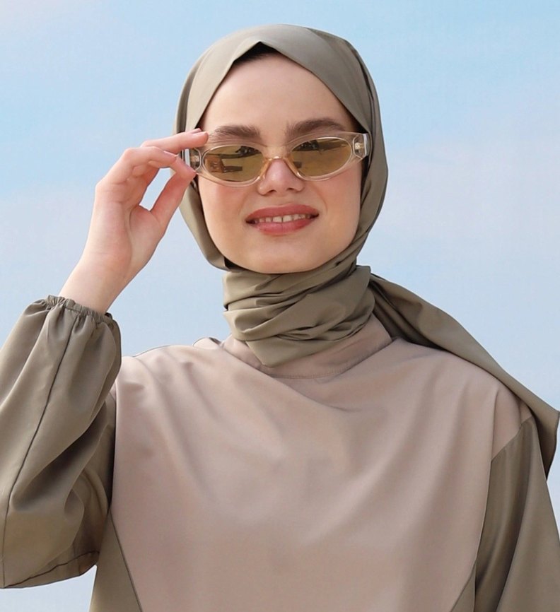 HE-QA Marka Bol Kesim Uzun Haki PLAJ Elbisesi - Görsel 4