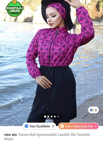 Pembe Batik Desenli mayo - Görsel 3