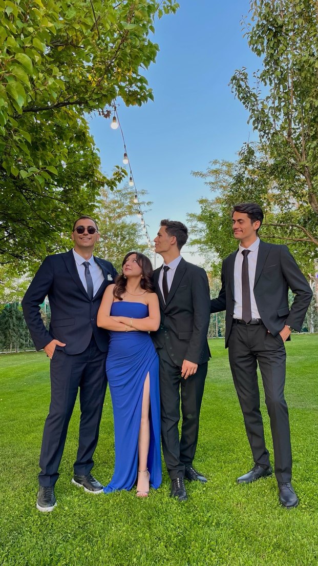 Askılı Drapeli Mavi Straplez Midi Elbise - Görsel 3