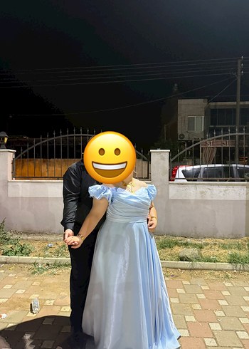 Mavi Drapeli Uzun abiye