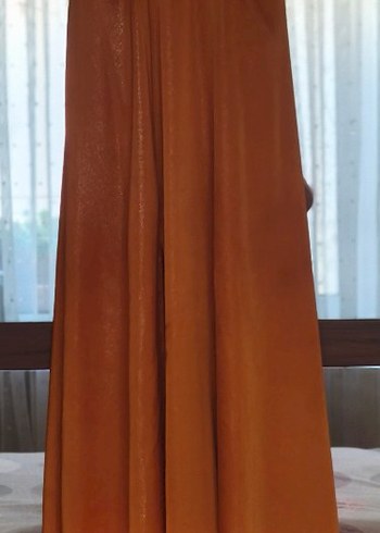 38 Beden turuncu Renk Turuncu halter yaka elbise