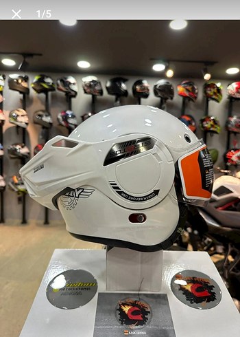 Sway SW 907 Stratos 180 derece çene açılır Kask M beden - Görsel 4