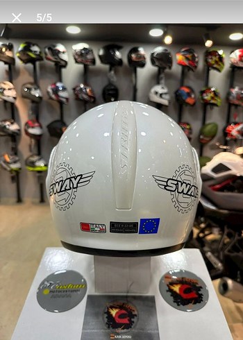 Sway SW 907 Stratos 180 derece çene açılır Kask M beden - Görsel 5