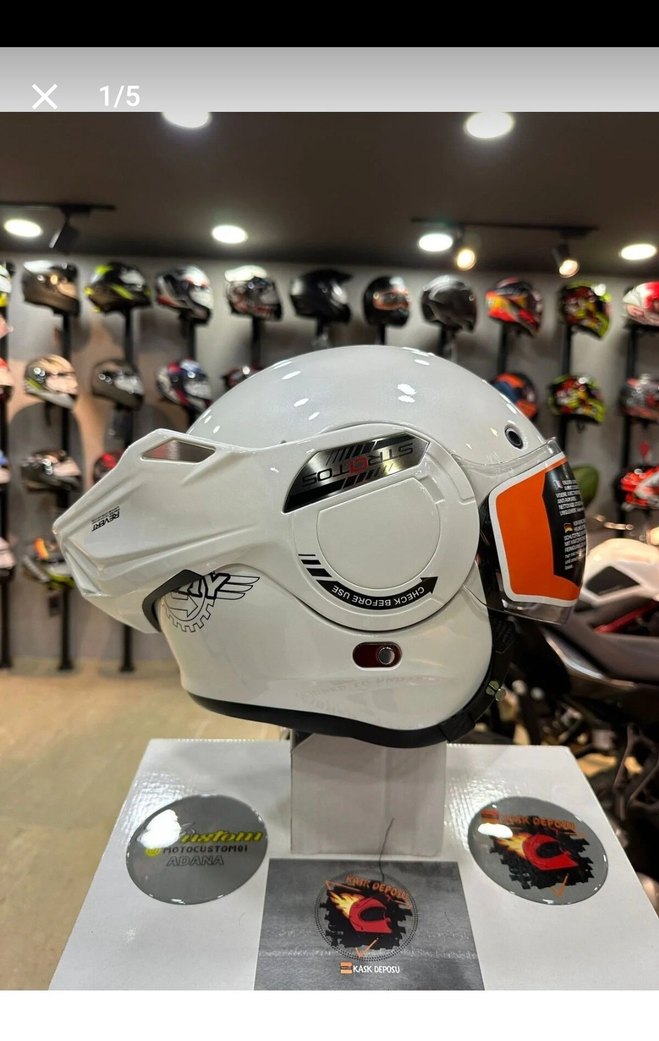 Sway SW 907 Stratos 180 derece çene açılır Kask M beden - Görsel 4