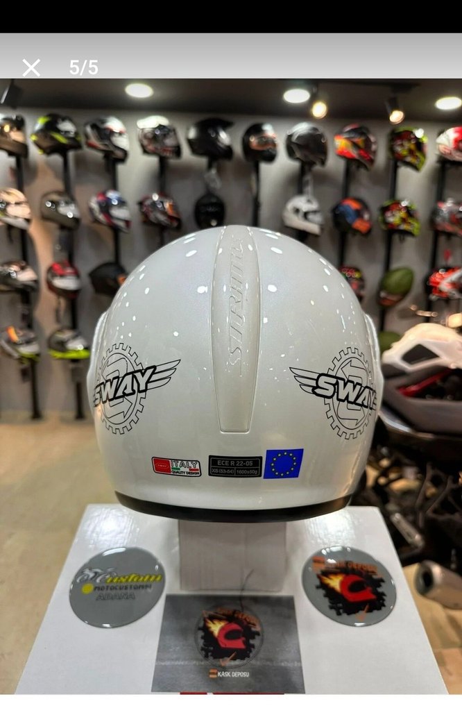 Sway SW 907 Stratos 180 derece çene açılır Kask M beden - Görsel 5