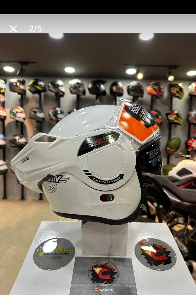 Sway SW 907 Stratos 180 derece çene açılır Kask M beden - Görsel 3