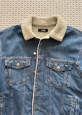 İçi kürklü erkek Kot Ceket kışlık - Görsel 2