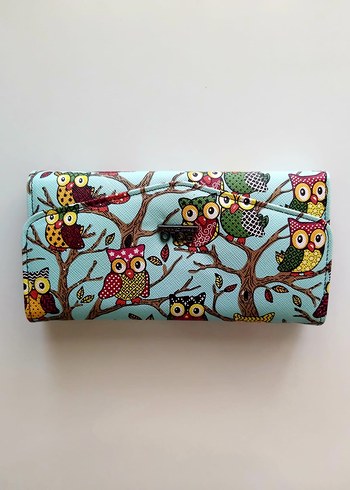 Renkli Baykuş Desenli Kadın Cüzdan - Görsel 7