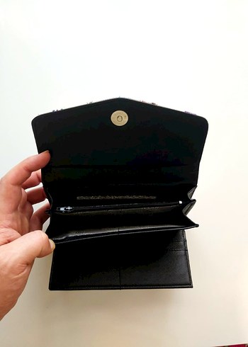 Renkli Baskılı Kadın Clutch Cüzdan - Görsel 3