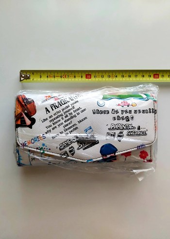 Renkli Baskılı Kadın Clutch Cüzdan - Görsel 5