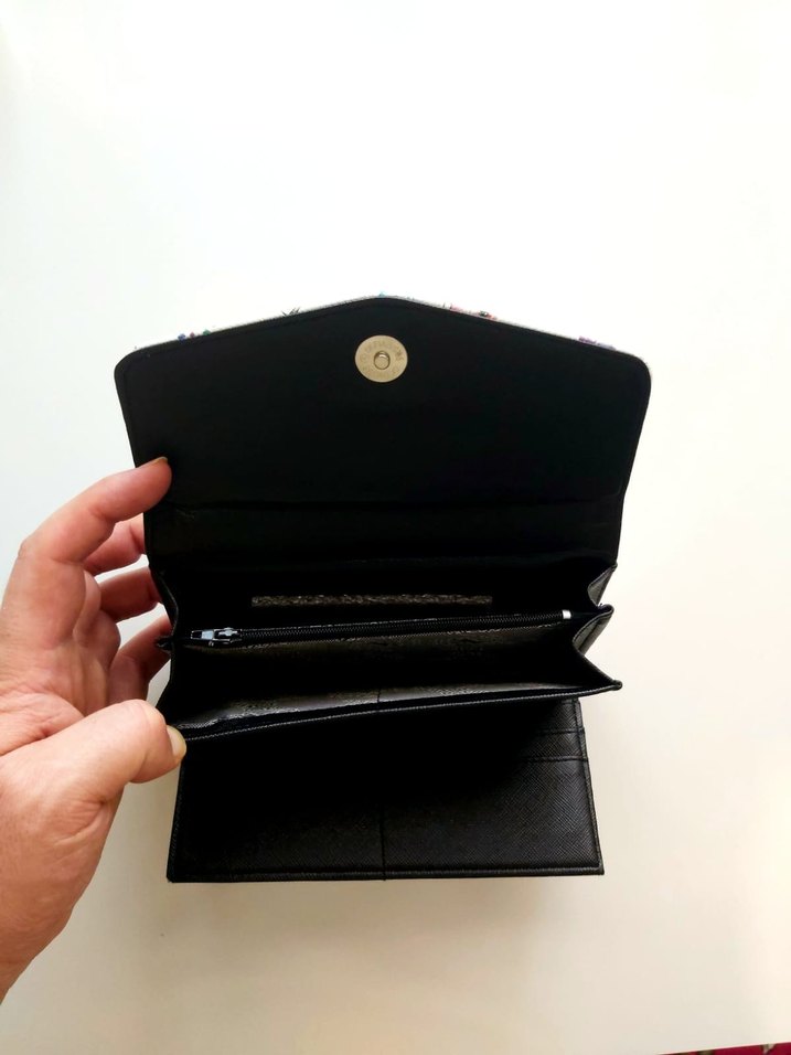 Renkli Baskılı Kadın Clutch Cüzdan - Görsel 3