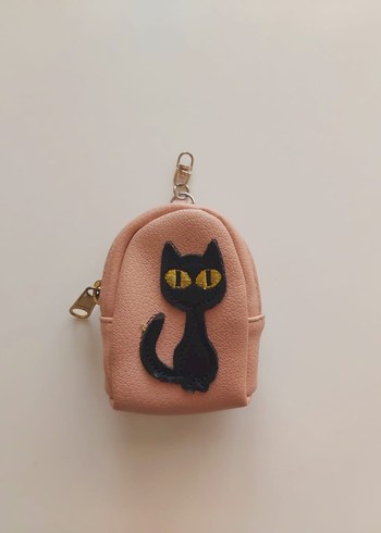 Pembe Kedi Figürlü Küçük Kedi Aksesuar Çantası - Görsel 2