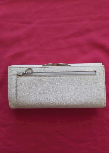 Beyaz Deri Kemerli Kadın Portföy Cüzdan - Görsel 2