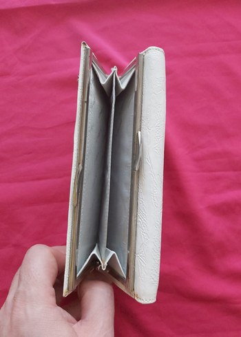 Beyaz Deri Kemerli Kadın Portföy Cüzdan - Görsel 5