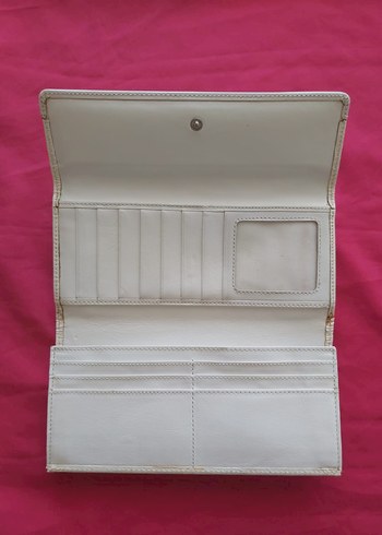Beyaz Deri Kemerli Kadın Portföy Cüzdan - Görsel 3