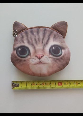 Kedi Figürlü Kahverengi Bozuk Para Cüzdanı - Görsel 2