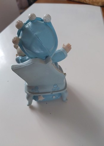 Mavi Bebek Kral ve  Kucağinda Ayıcık Figürü Biblo - Görsel 6