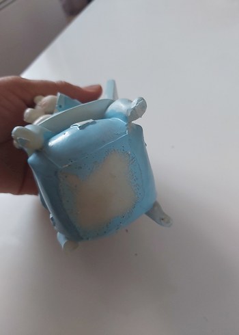 Mavi Bebek Kral ve  Kucağinda Ayıcık Figürü Biblo - Görsel 8