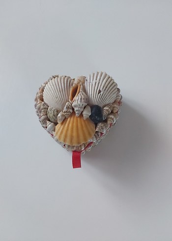 Deniz Kabuklu Kırmızı Vintage Evlenme,Nişan Teklif Yüzügü Kutusu - Görsel 3