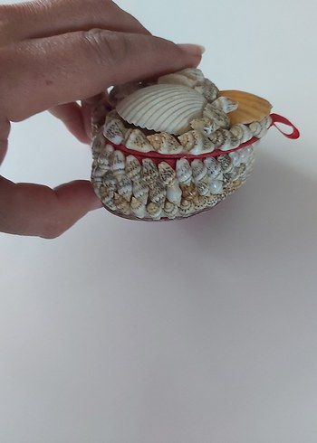 Deniz Kabuklu Kırmızı Vintage Evlenme,Nişan Teklif Yüzügü Kutusu - Görsel 5