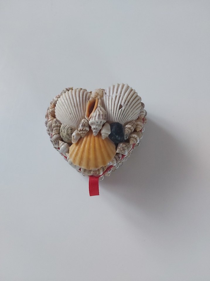 Deniz Kabuklu Kırmızı Vintage Evlenme,Nişan Teklif Yüzügü Kutusu - Görsel 3