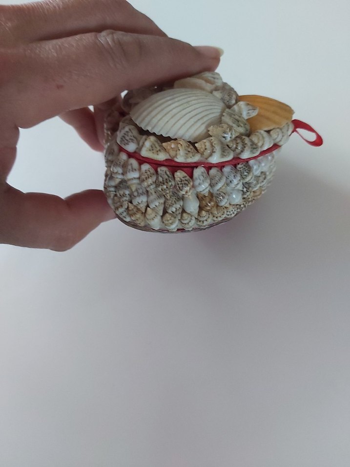 Deniz Kabuklu Kırmızı Vintage Evlenme,Nişan Teklif Yüzügü Kutusu - Görsel 5