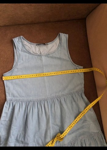 Kadın Mavi Kot Midi Elbise DF jeans - Görsel 4