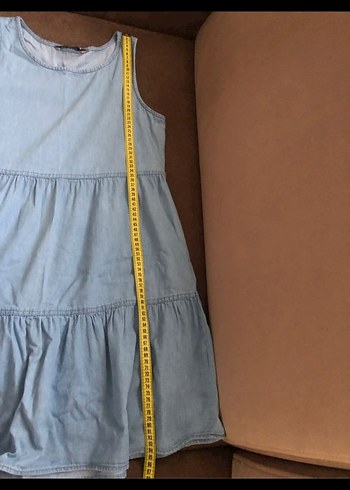 Kadın Mavi Kot Midi Elbise DF jeans - Görsel 3