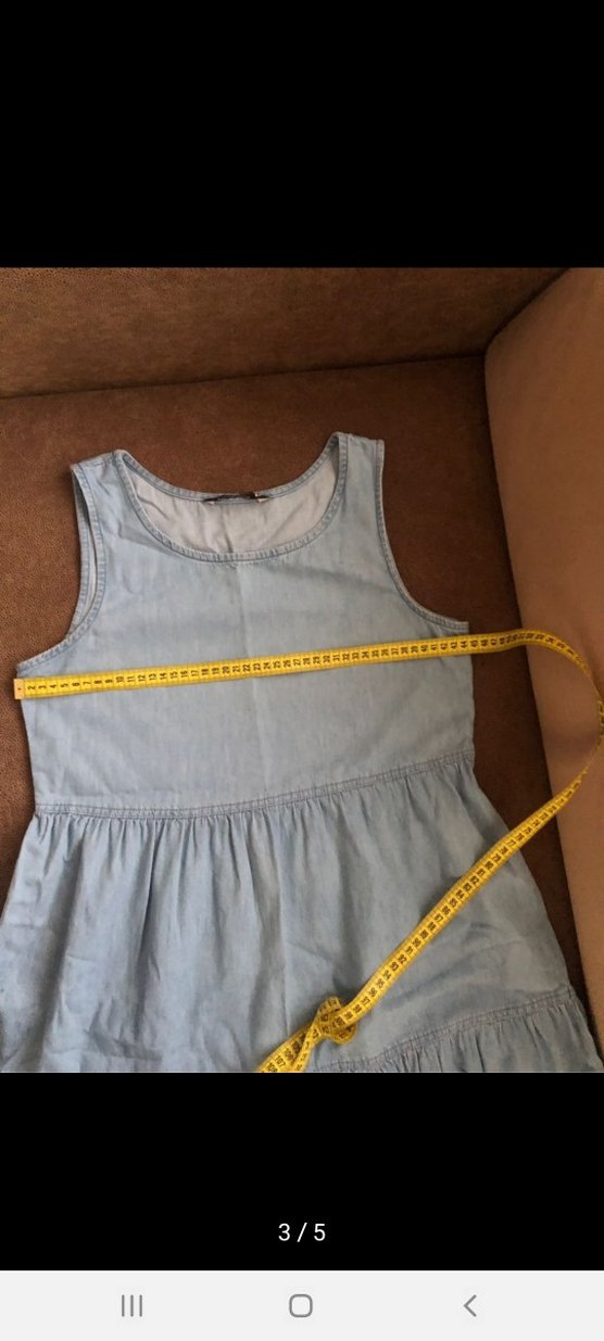 Kadın Mavi Kot Midi Elbise DF jeans - Görsel 4