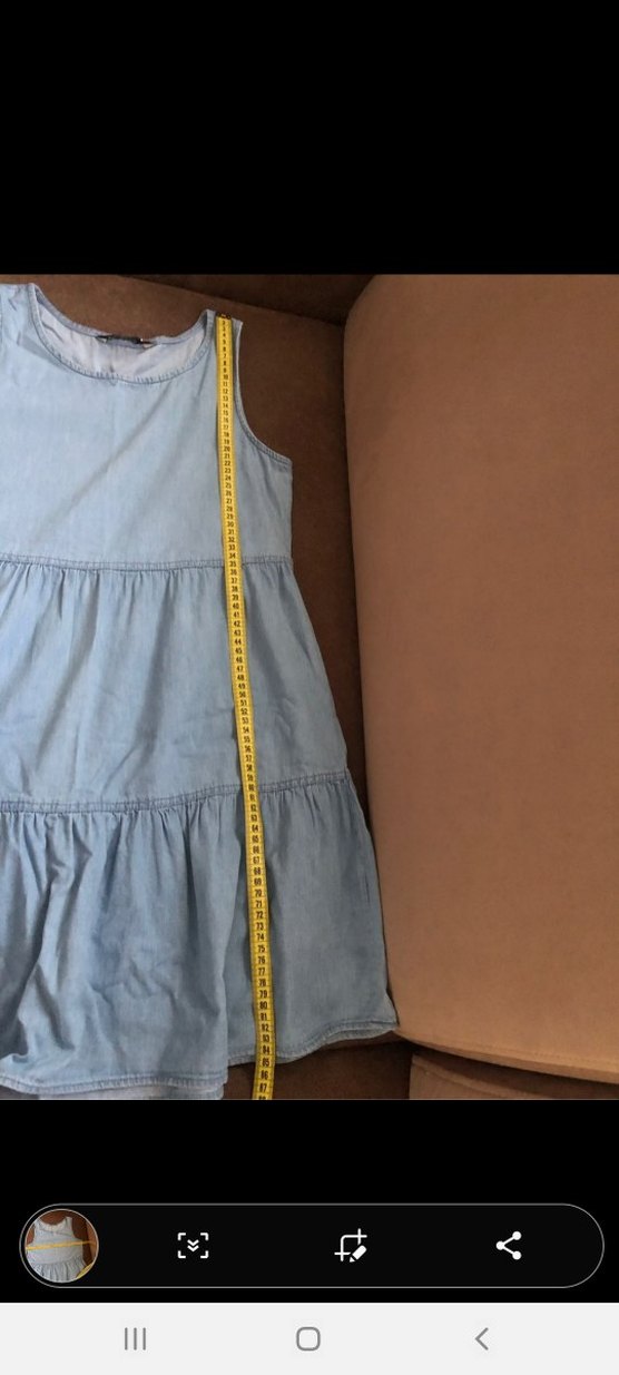 Kadın Mavi Kot Midi Elbise DF jeans - Görsel 3