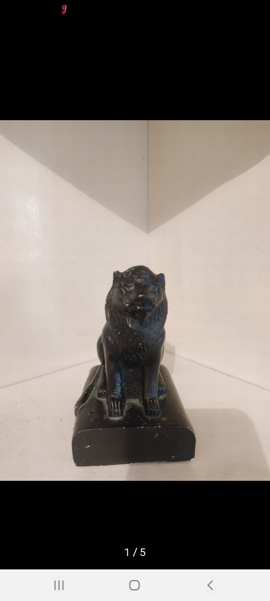 Siyah Aslan Figürin Heykel - Görsel 2