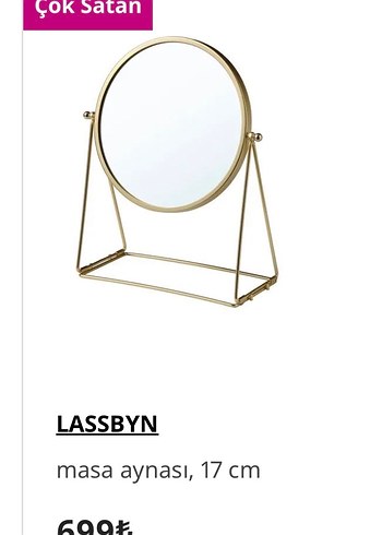 LASSBYN Parlak Altın Masa Aynası