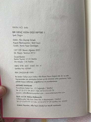  Beden BİR GENC KIZIN GİZLİ DEFTERİ 1. kitap
