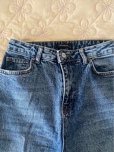 xs Beden mavi Renk Trendyol yüksek bel mavi jean