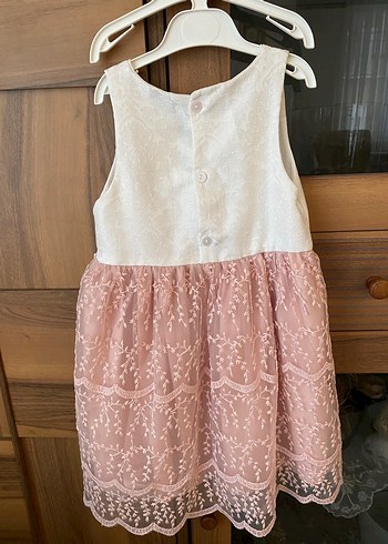 Dantel İşlemeli Pembe Kız Elbisesi - Görsel 4