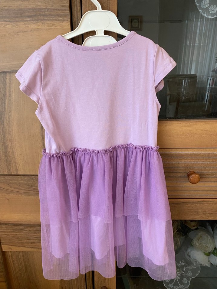 Kız Çocuk Mor Tül Detaylı Elbise - Görsel 2