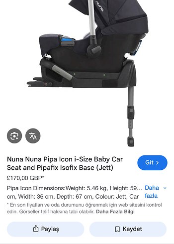 NUNA Siyah Isofixli Bebek Oto Koltuğu - Görsel 19