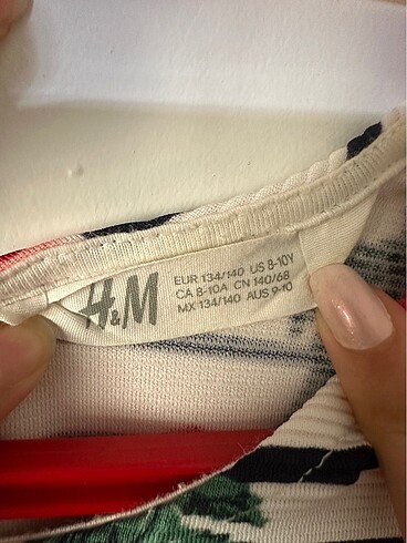 10 Yaş Beden beyaz Renk H&M kız çocuk Elbise