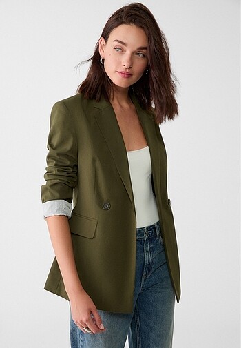Stradivarius slim fit kruvaze blazer