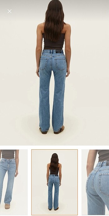 38 Beden mavi Renk Stradivarius D98 Straight fit vintage jean