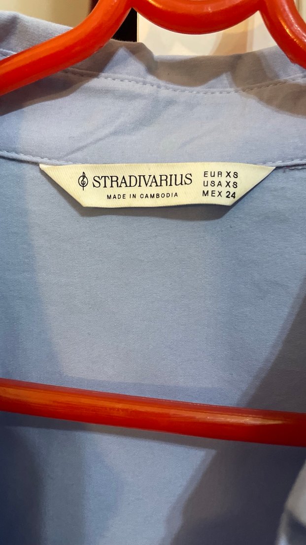 Basic Dar Kesim Mavi Gömlek - Görsel 4