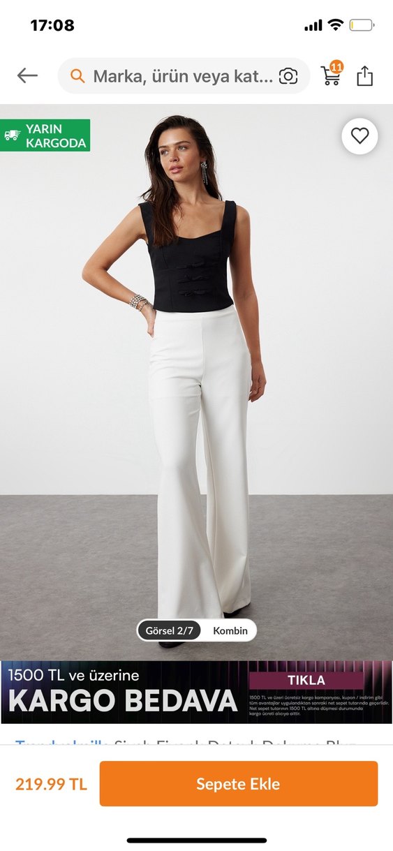 Siyah Fiyonk detaylı dokuma bluz - Görsel 3